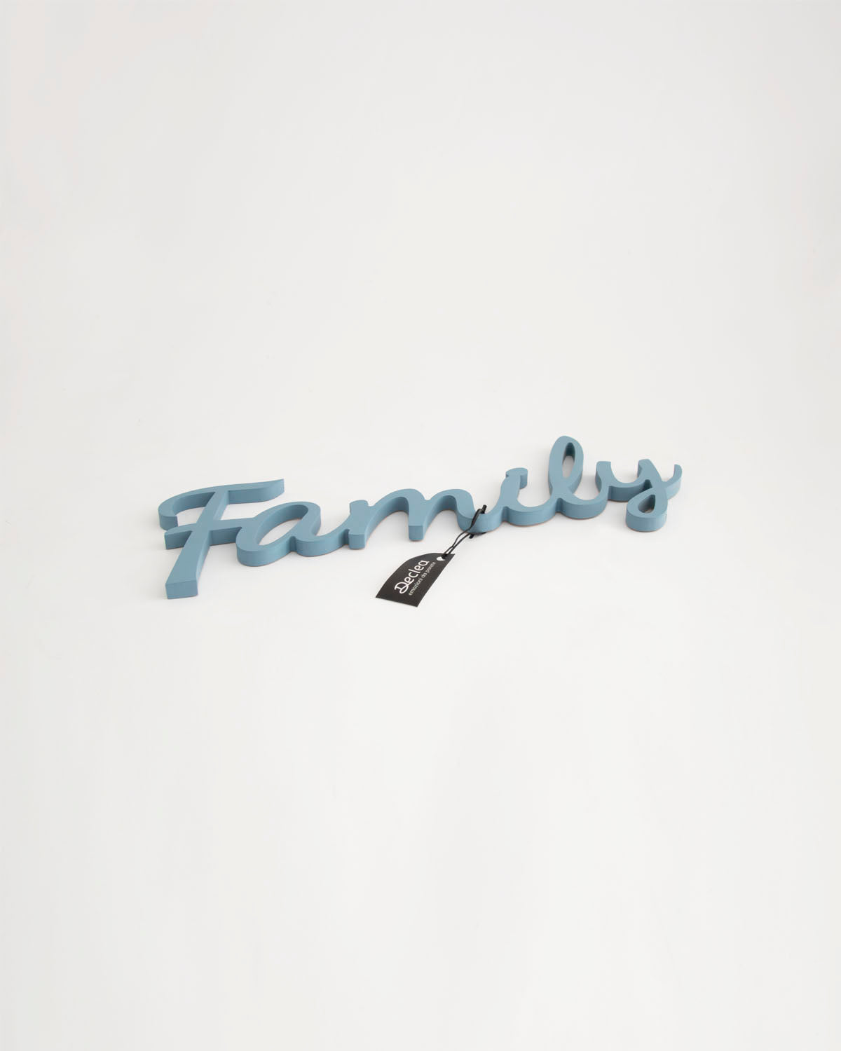 decorazione murale in legno scritta decorativa per la casa family #colore_azzurro-polvere