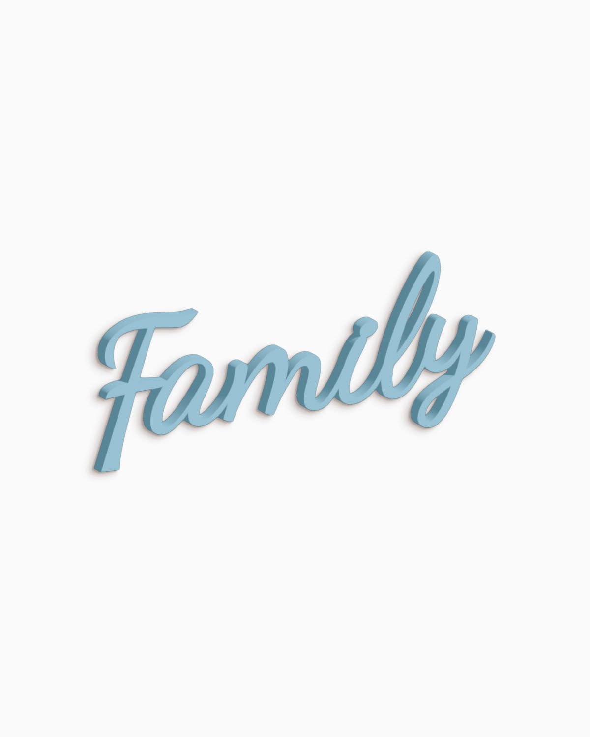 decorazione murale in legno scritta decorativa per la casa family #colore_azzurro-polvere