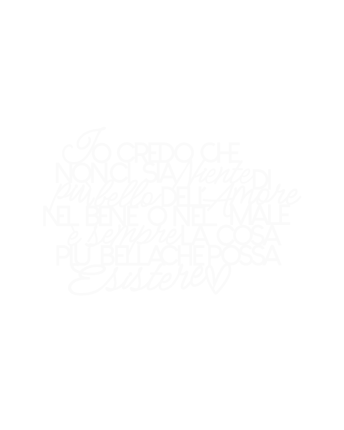 Scritta La cosa più bella che possa esistere