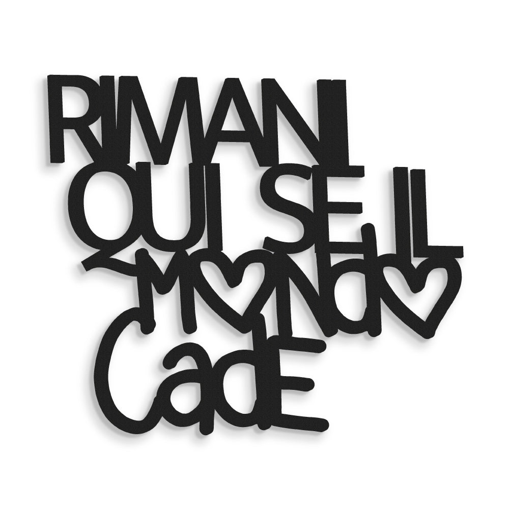 Scritta in Legno Rimani Quì