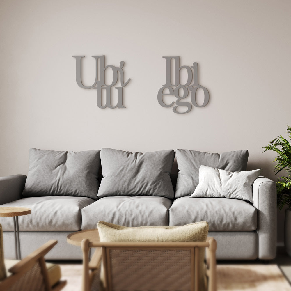 Scritta in Legno Ubi tu ibi ego