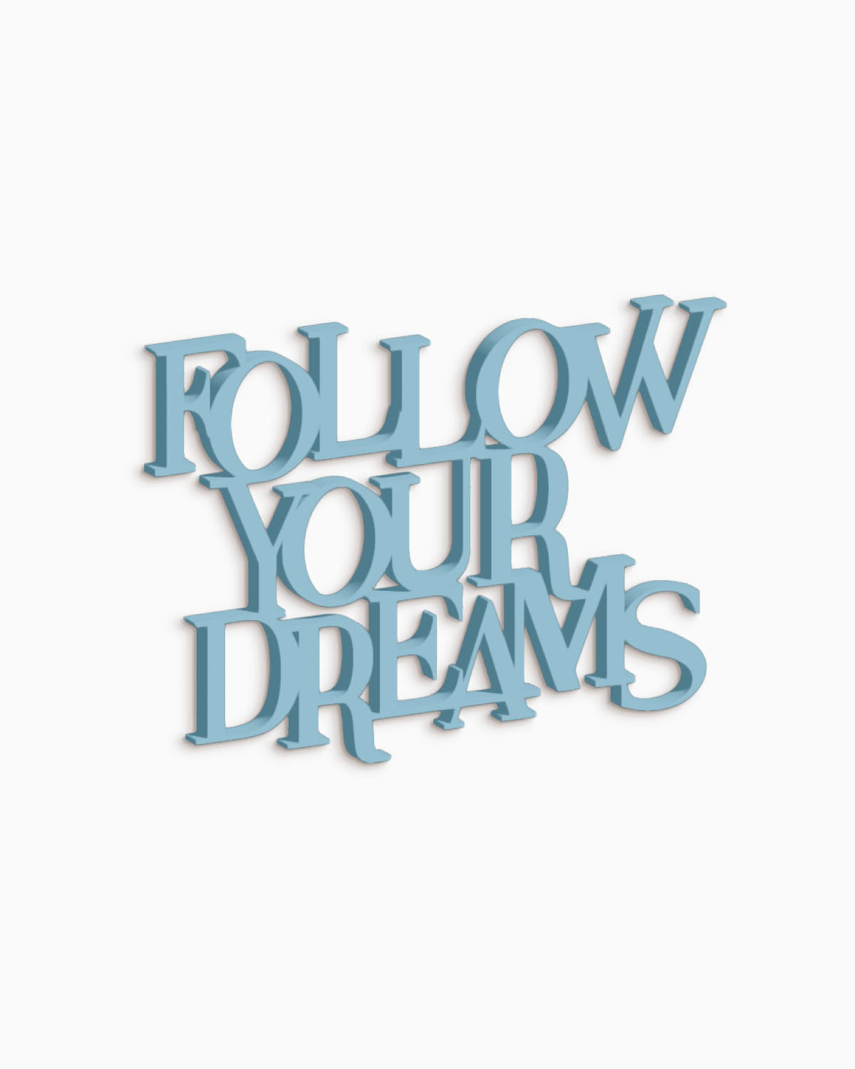 decorazione in legno follow your dreams scritta da appendere #colore_azzurro-polvere