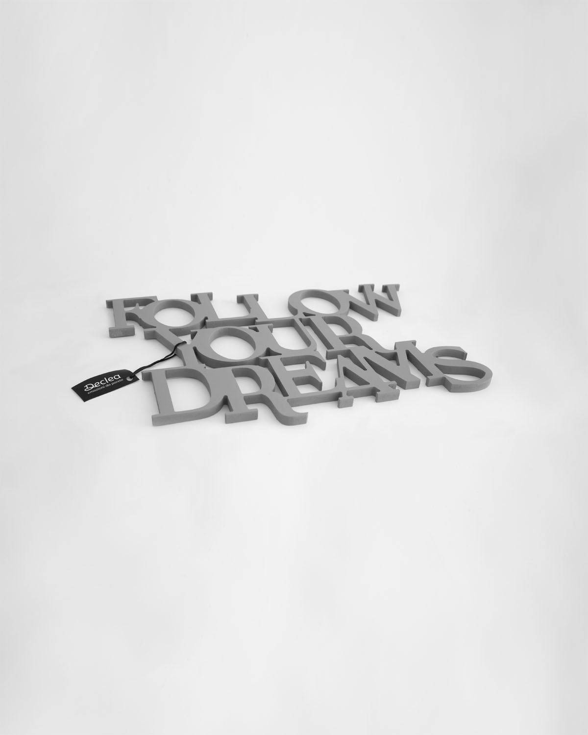 decorazione in legno follow your dreams scritta da appendere #colore_grigio-medio