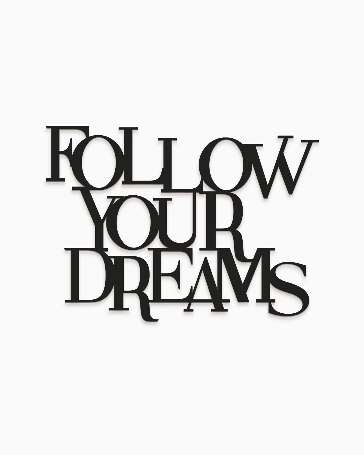 decorazione in legno follow your dreams scritta da appendere #colore_nero