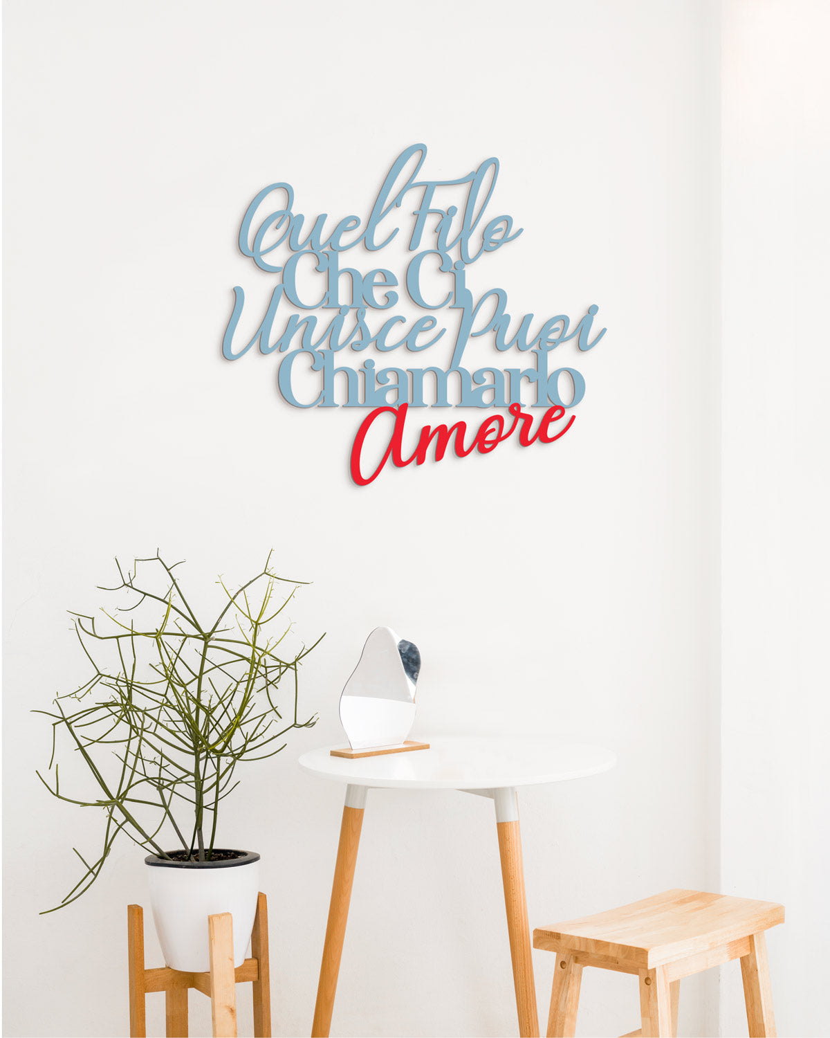 scritta in legno bicolore citazione famosa decorazione casa frase idea regalo
