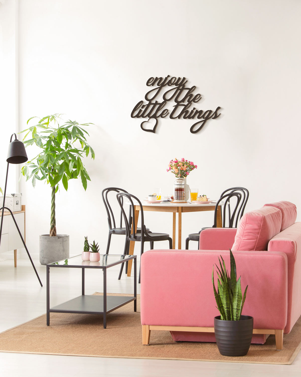scritta da parete enjoy the little things decorazione casa #colore_nero