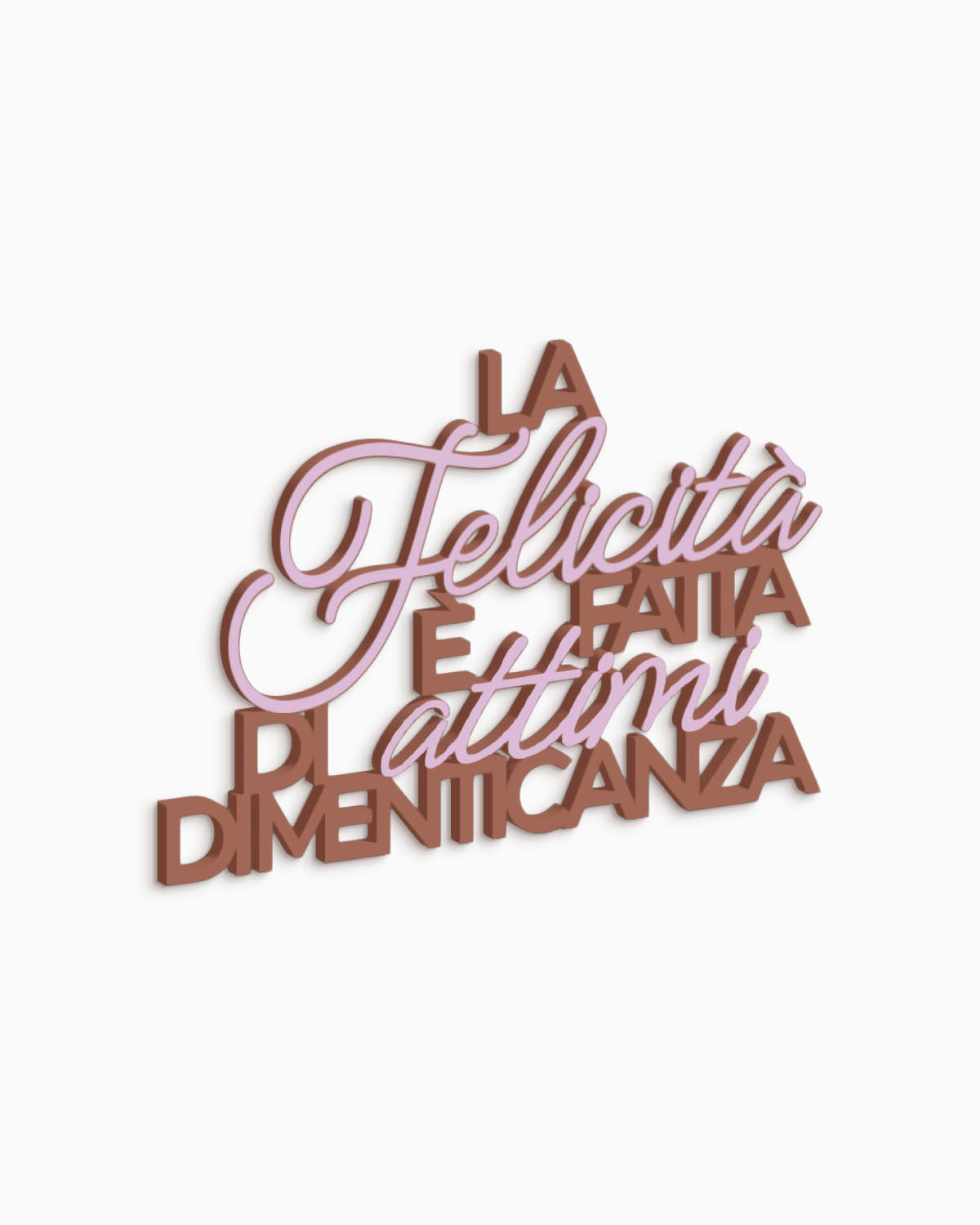 Scritta in legno La felicità è fatta di attimi di dimenticanza