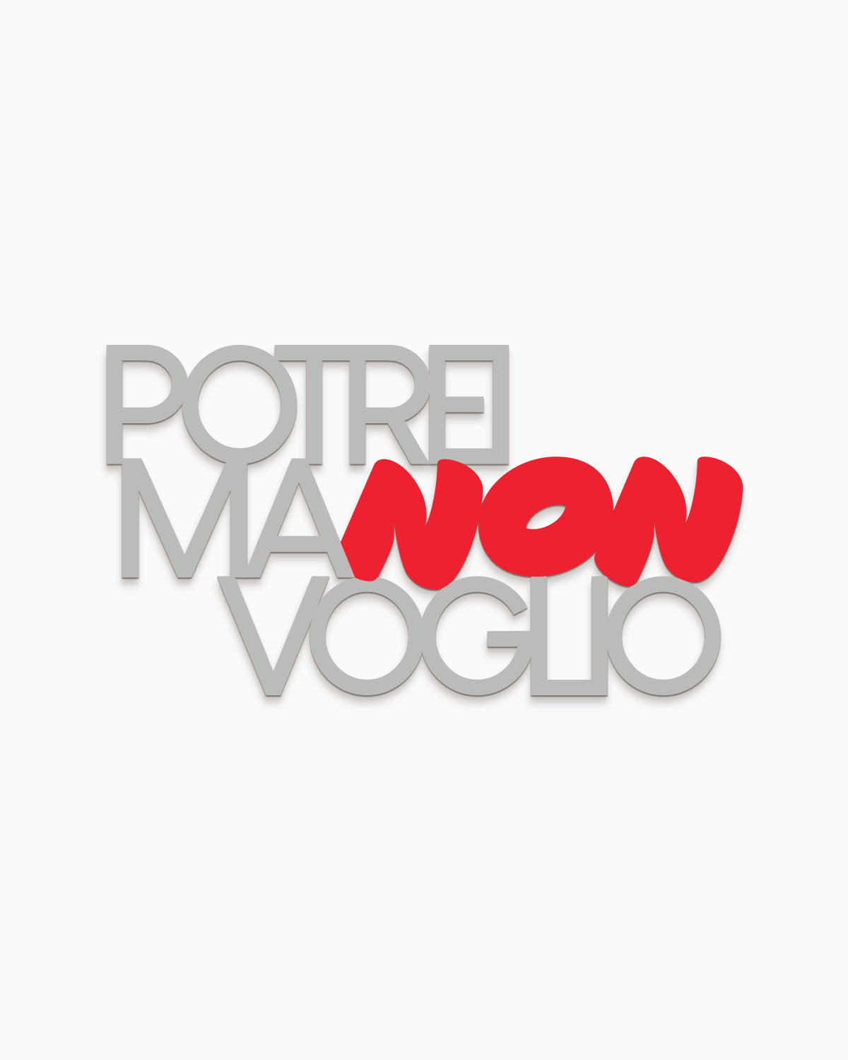 Scritta in legno Potrei ma non voglio
