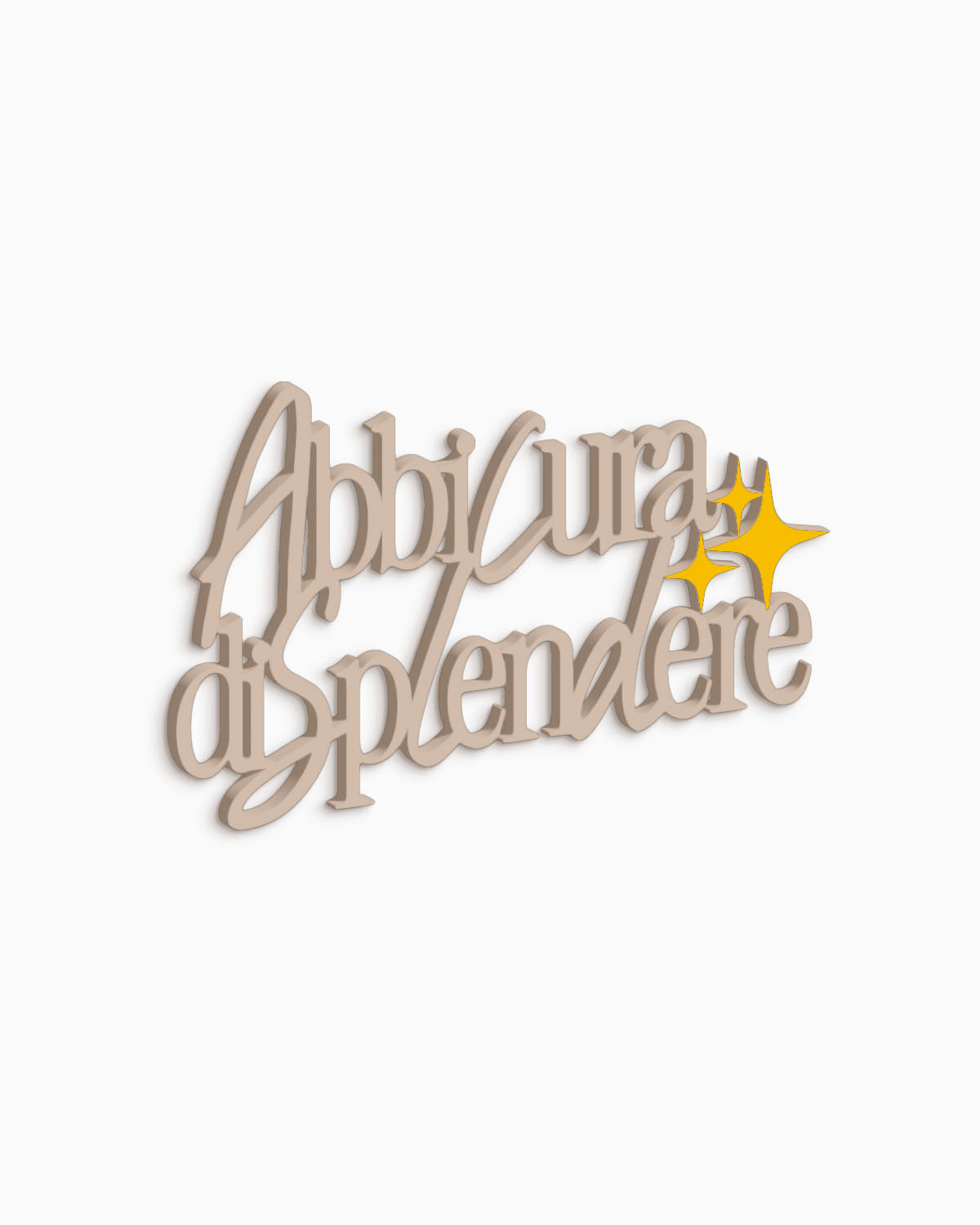 Scritta in legno Abbi cura di splendere