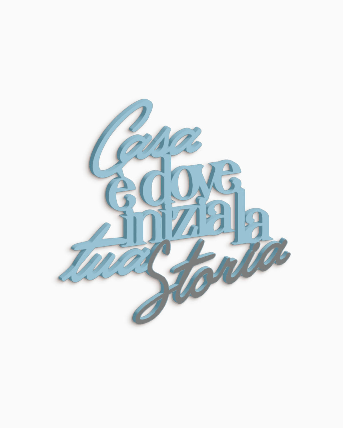 Scritta in legno Casa è dove inizia la tua storia
