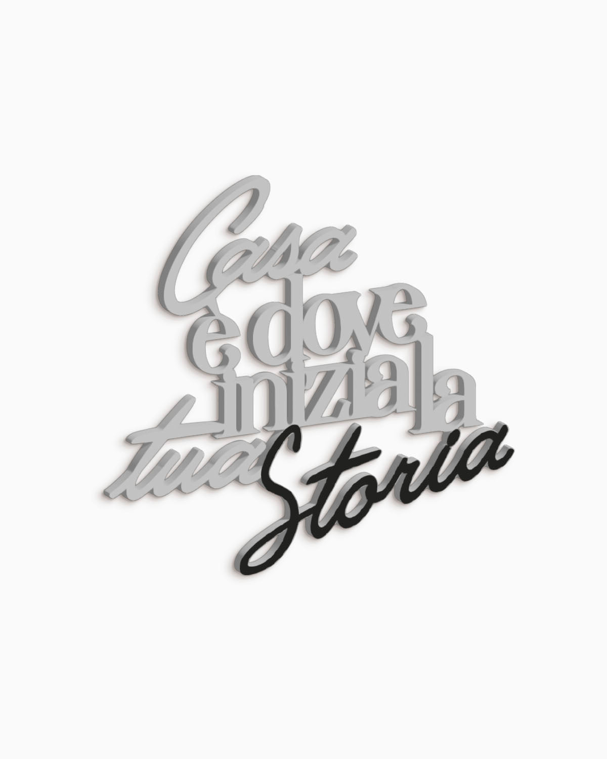 Scritta in legno Casa è dove inizia la tua storia