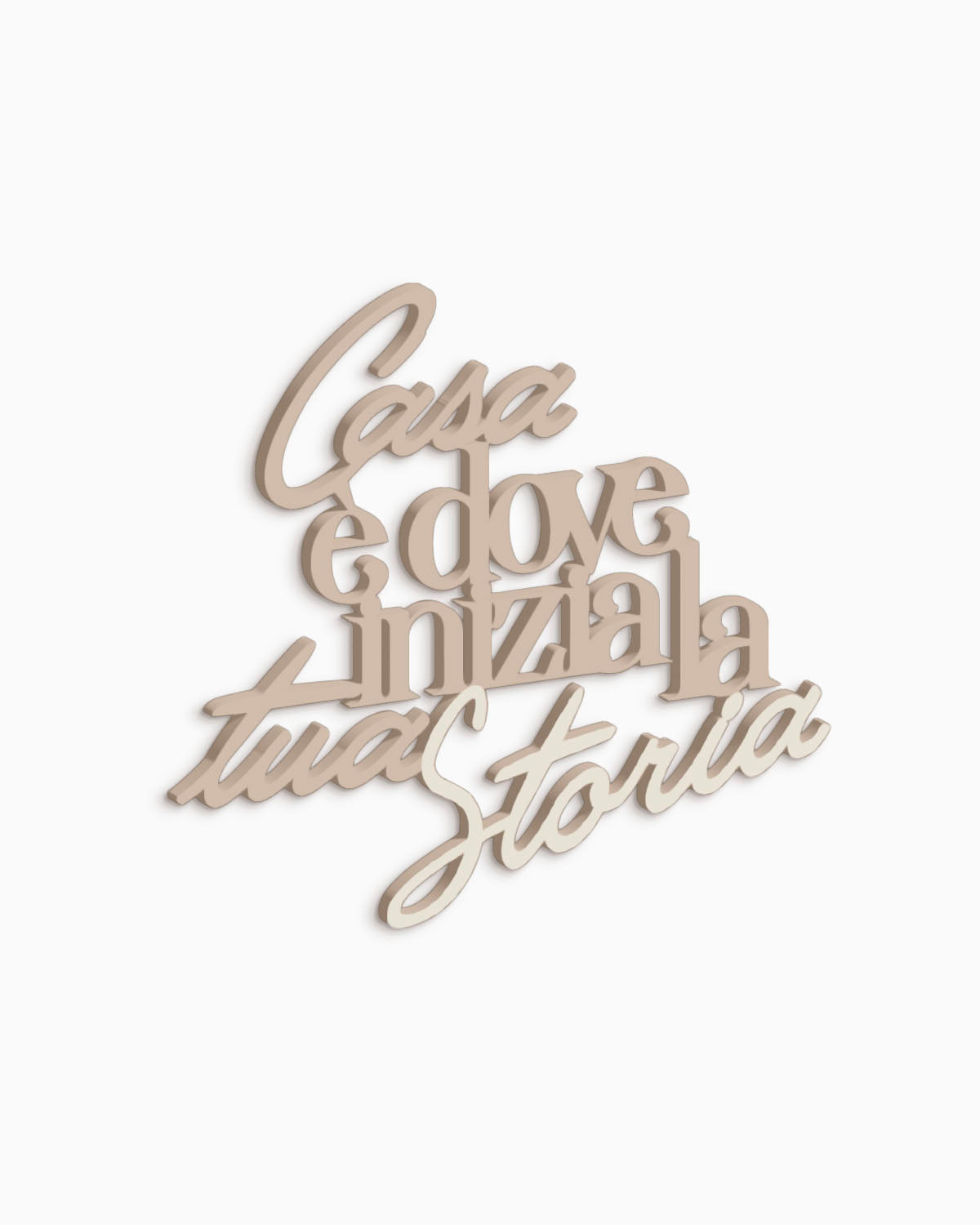 Scritta in legno Casa è dove inizia la tua storia