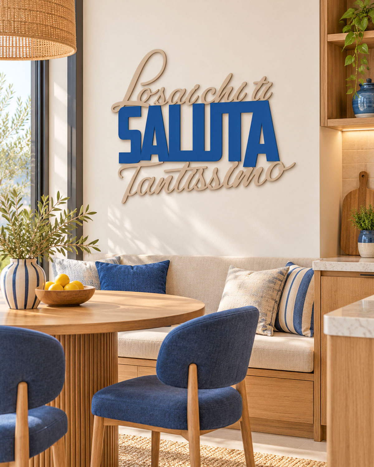 Scritta in legno Lo sai chi ti saluta tantissimo