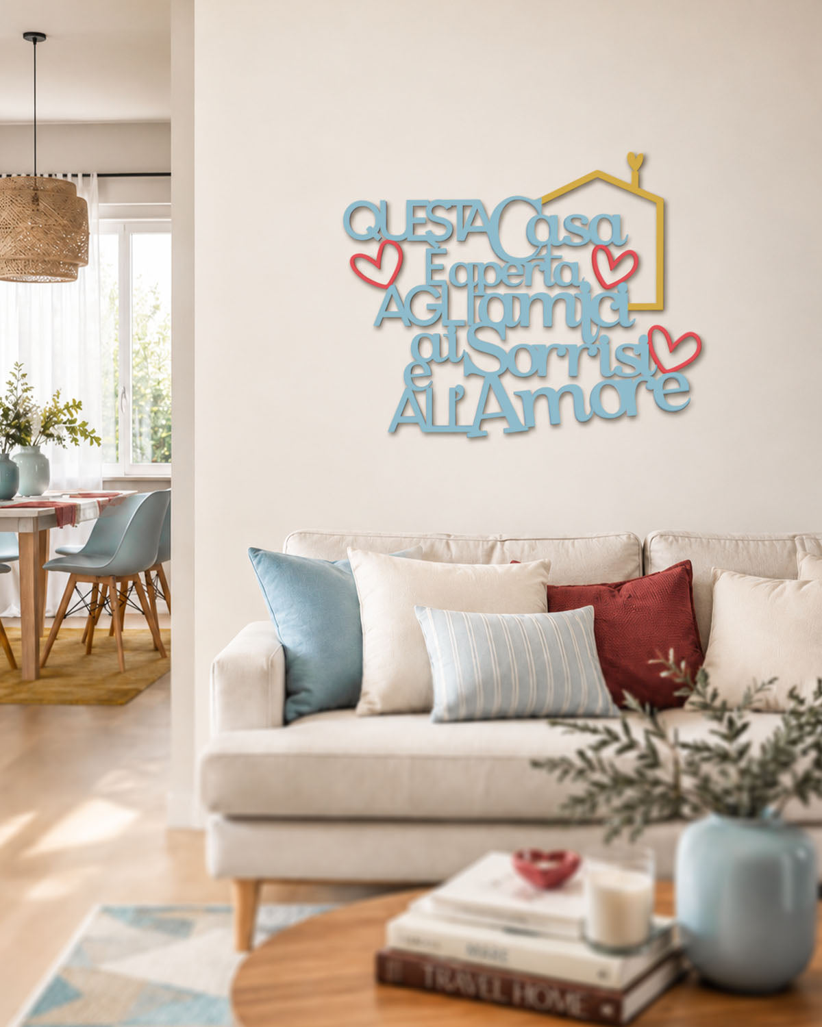 Scritta in legno Questa casa è aperta agli amici