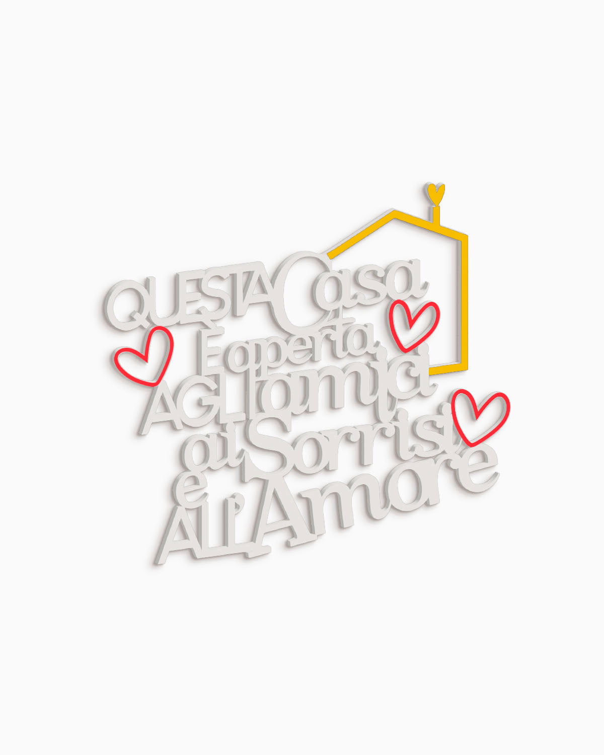 Scritta in legno Questa casa è aperta agli amici