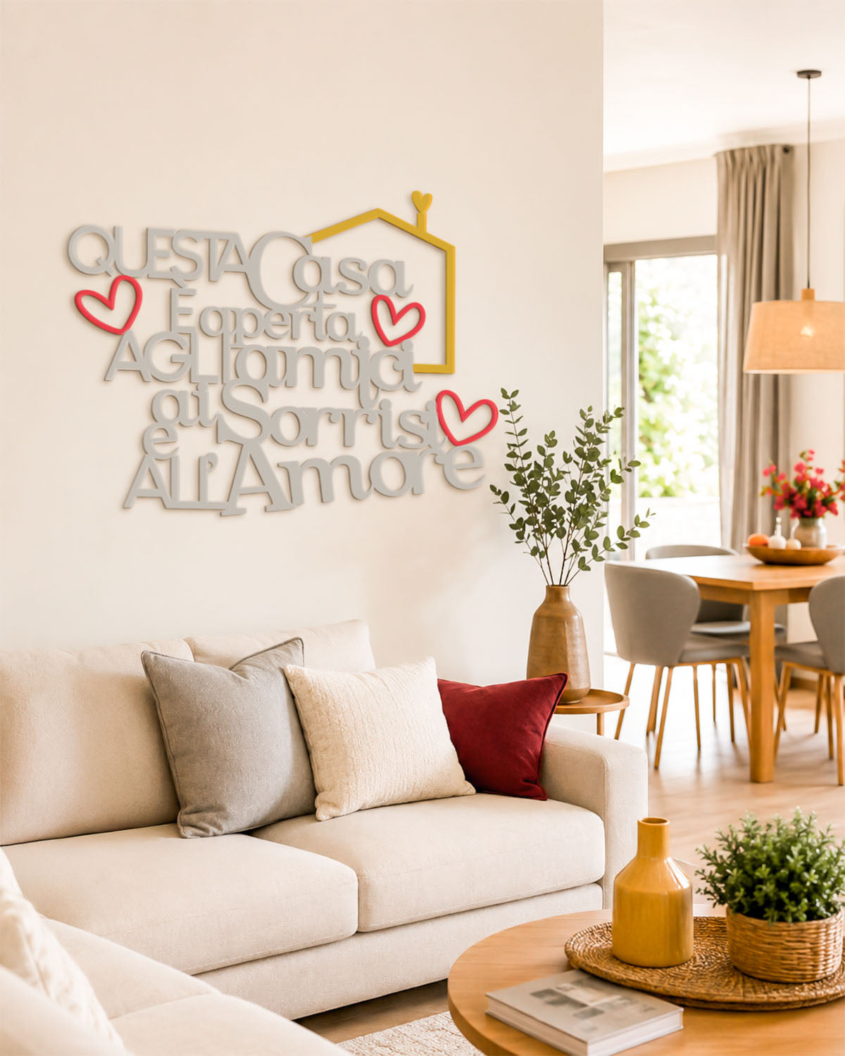 Scritta in legno Questa casa è aperta agli amici