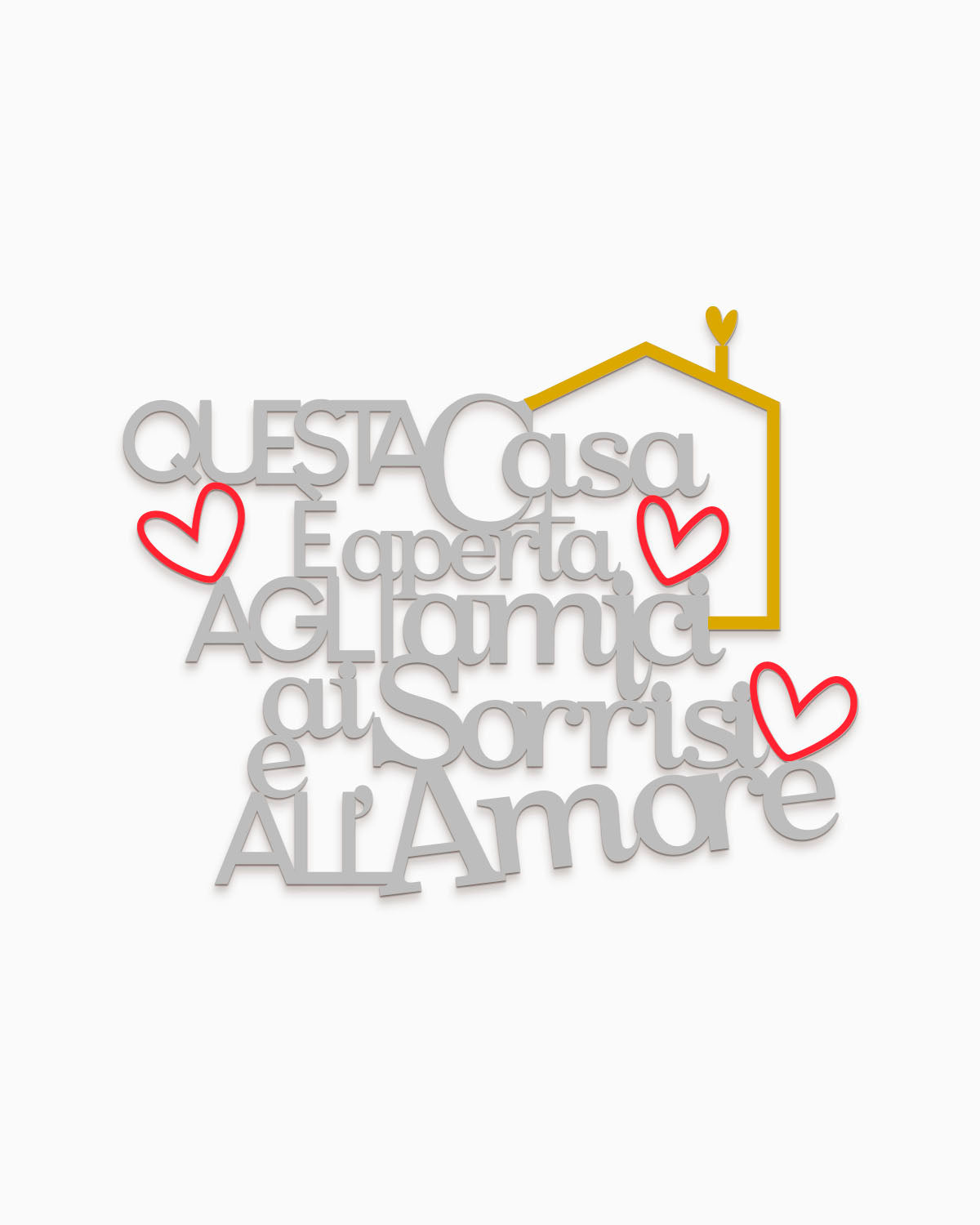 Scritta in legno Questa casa è aperta agli amici