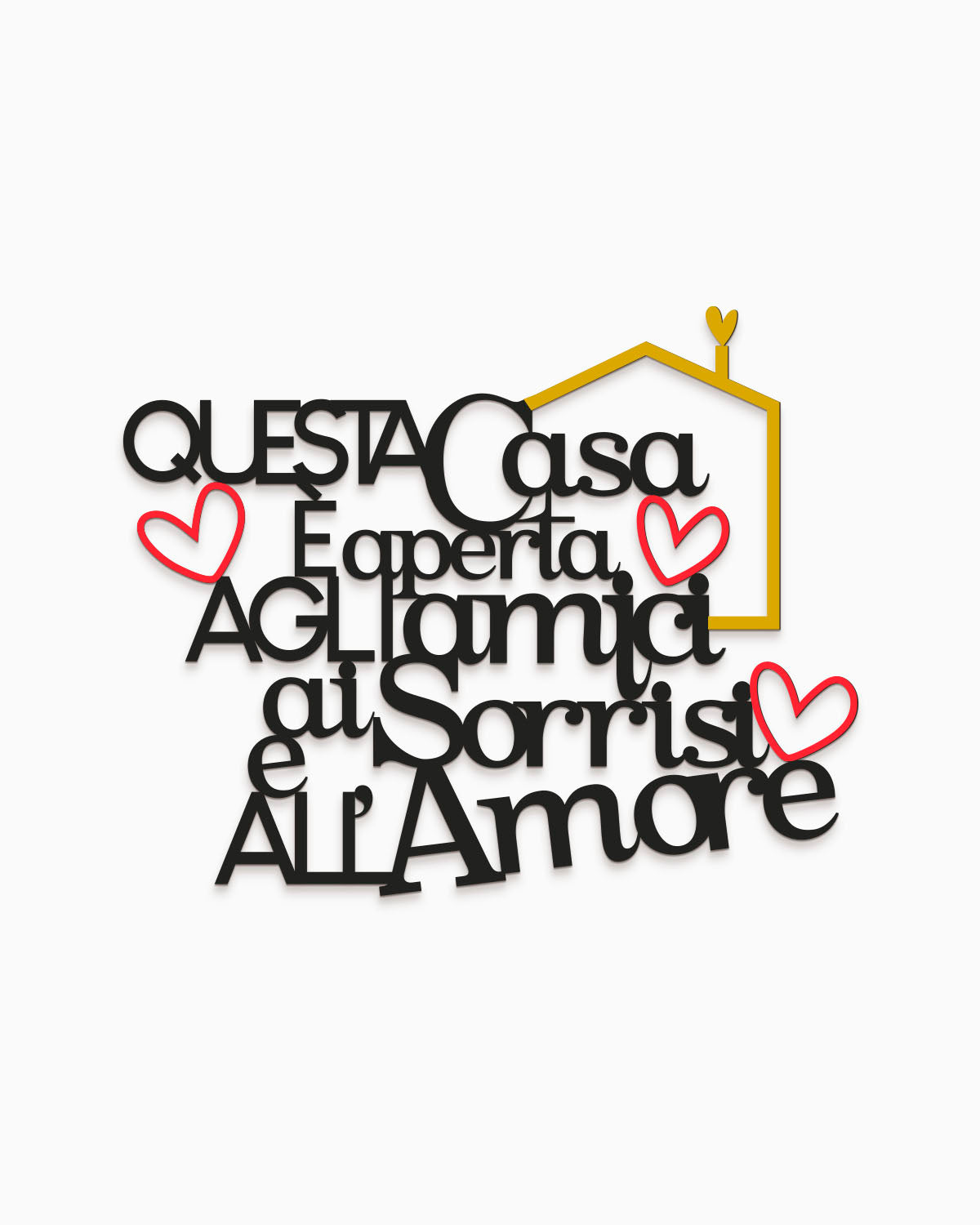 Scritta in legno Questa casa è aperta agli amici