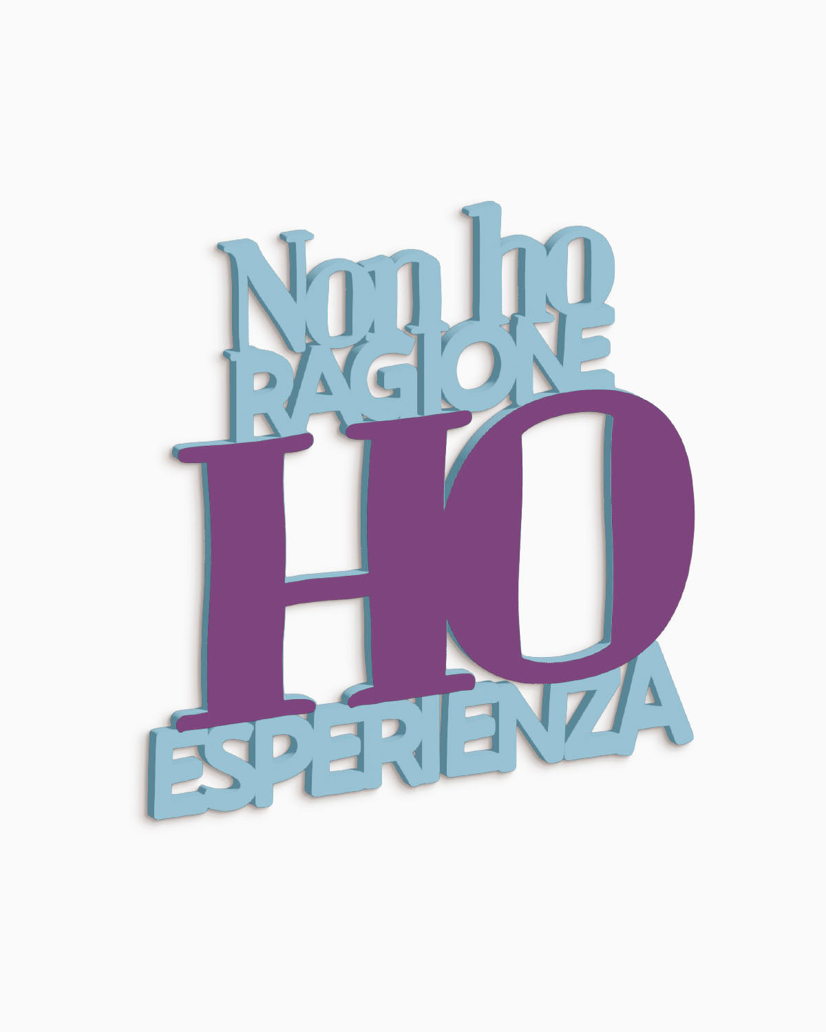 Scritta in legno Non ho ragione, ho esperienza