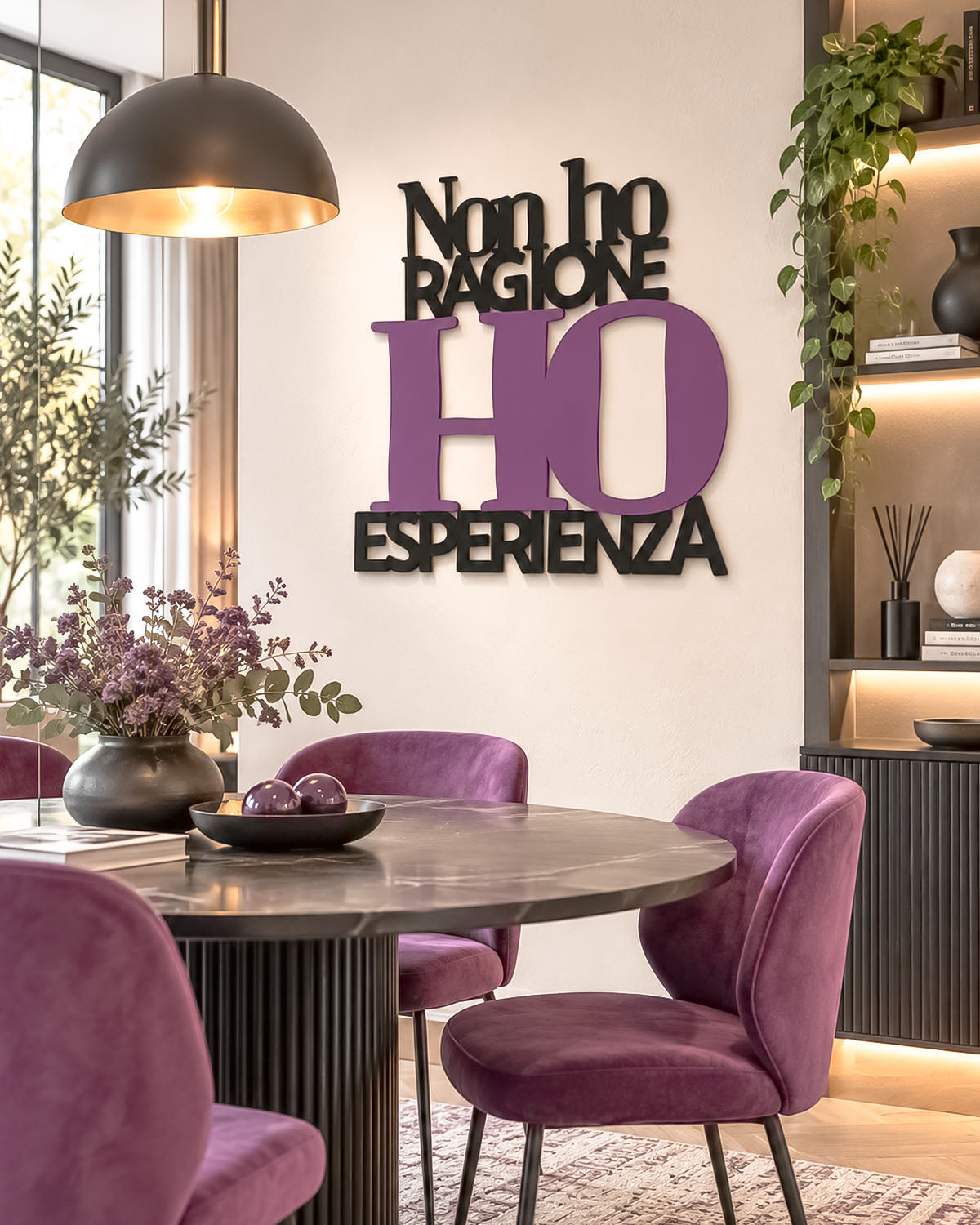 Scritta in legno Non ho ragione, ho esperienza