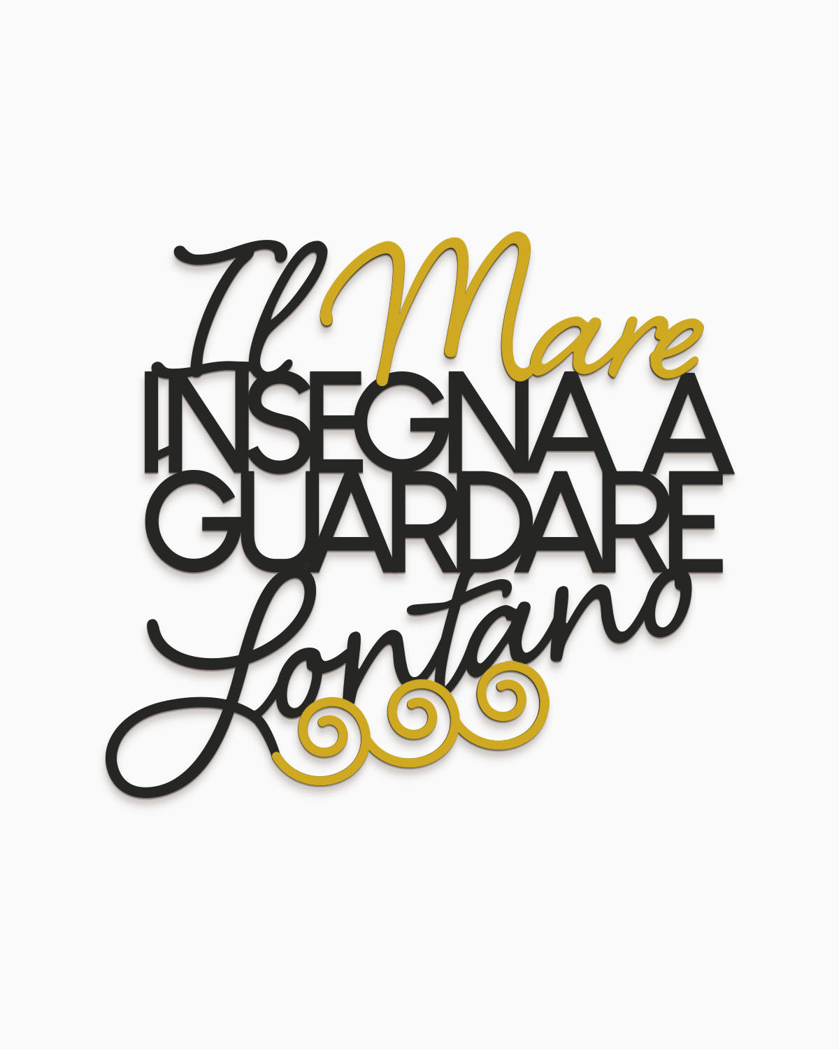 Scritta in legno Il mare insegna a guardare lontano