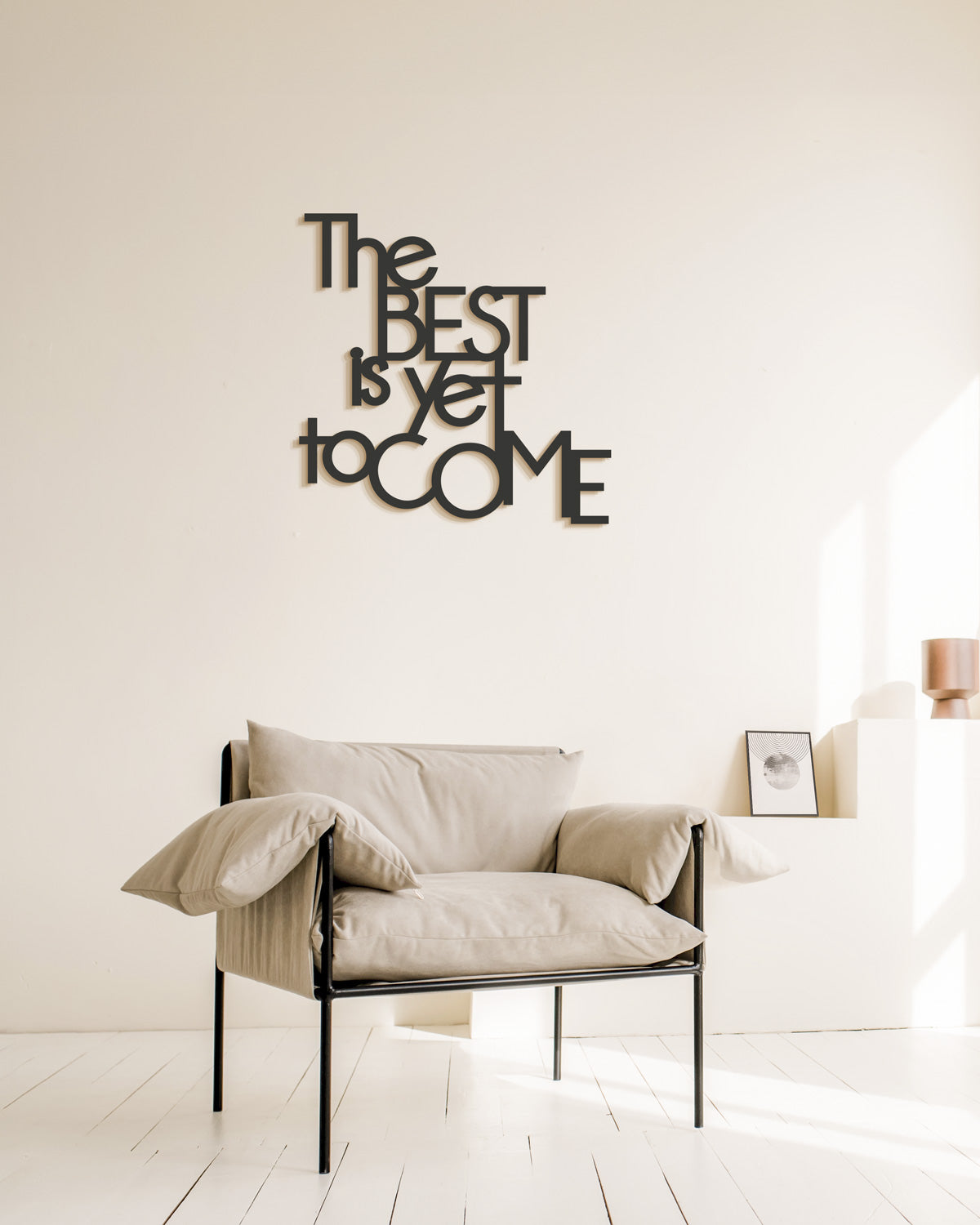 decorazione murale scritta da appendere scritta in legno motivazionale, arredamento moderno #colore_nero