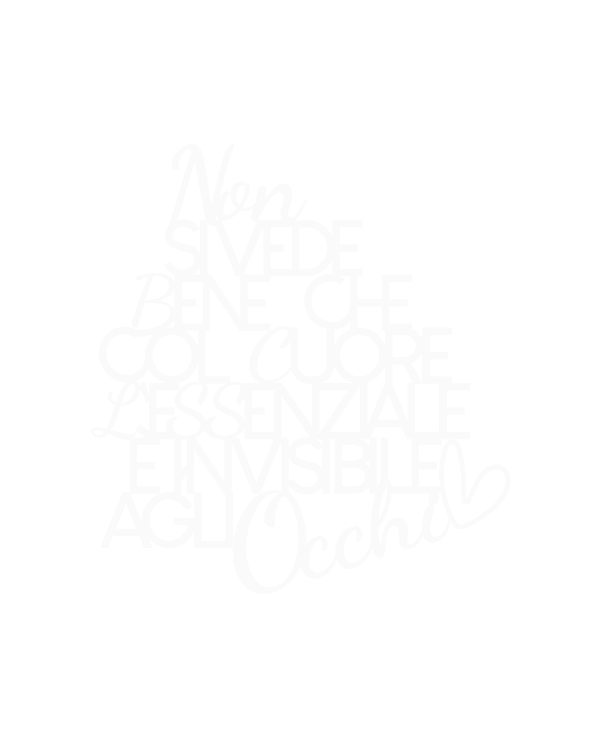 Scritta in legno L'essenziale è invisibile agli occhi