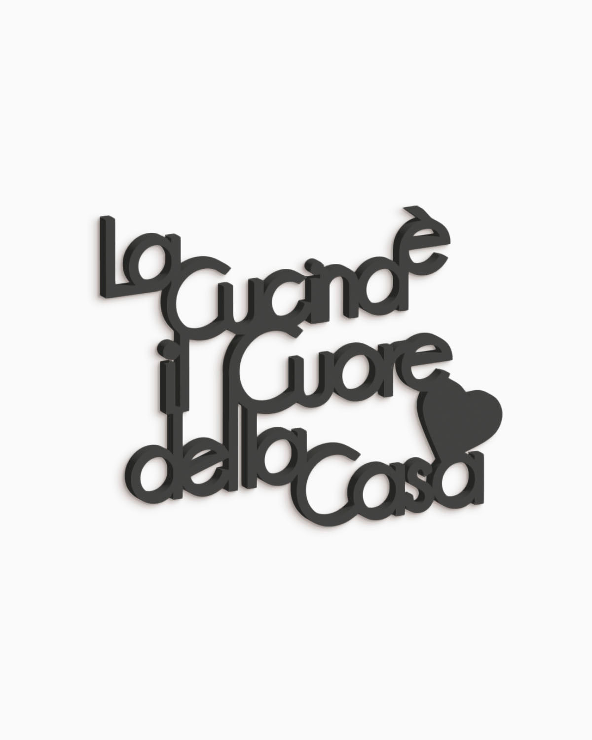 scritta in legno la cucina è il cuore della casa, decorazione da appendere in cucina, arredamento moderno
