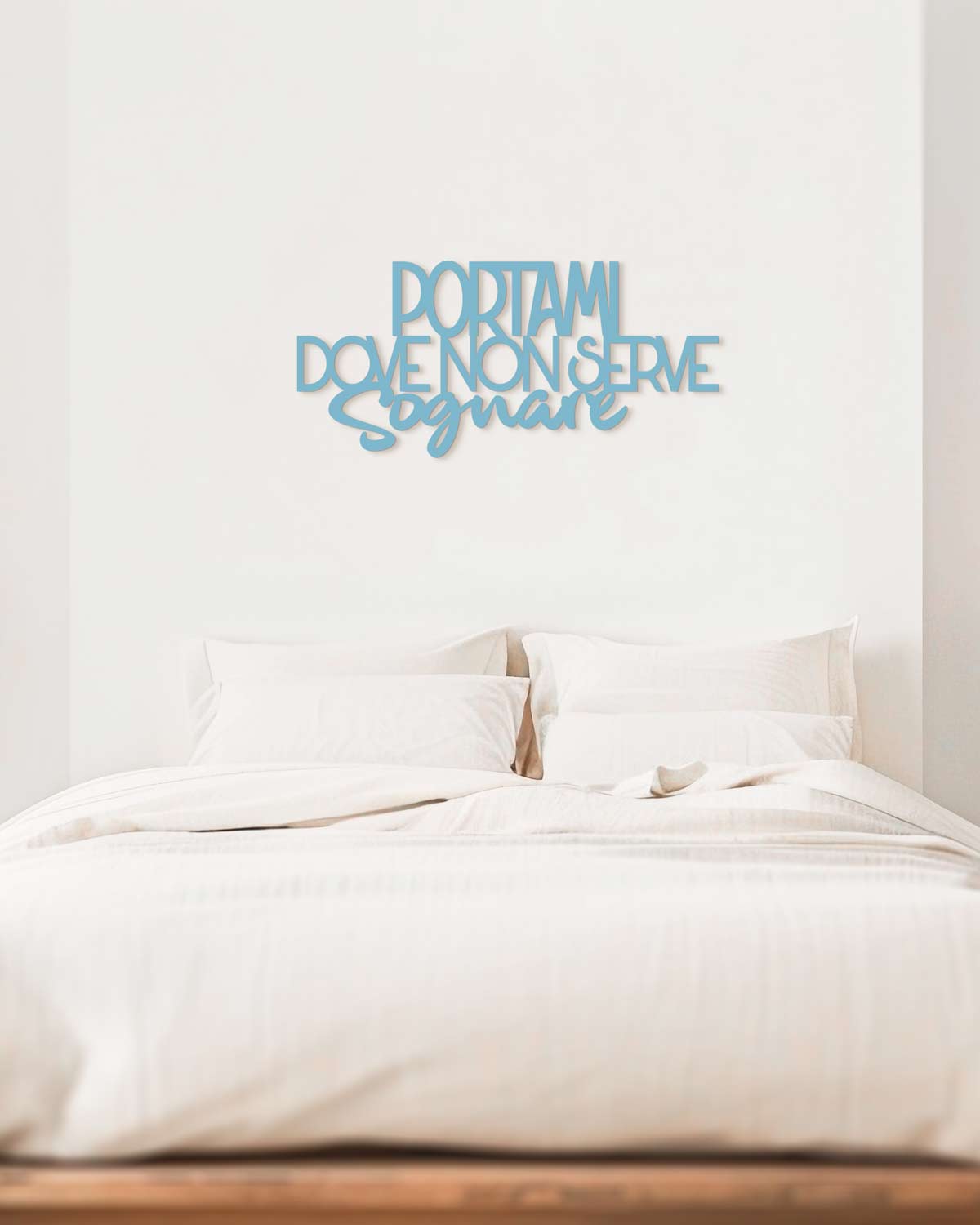 scritta da appendere arredamento casa, idea regalo, decorazione salotto da appendere #colore_azzurro-polvere