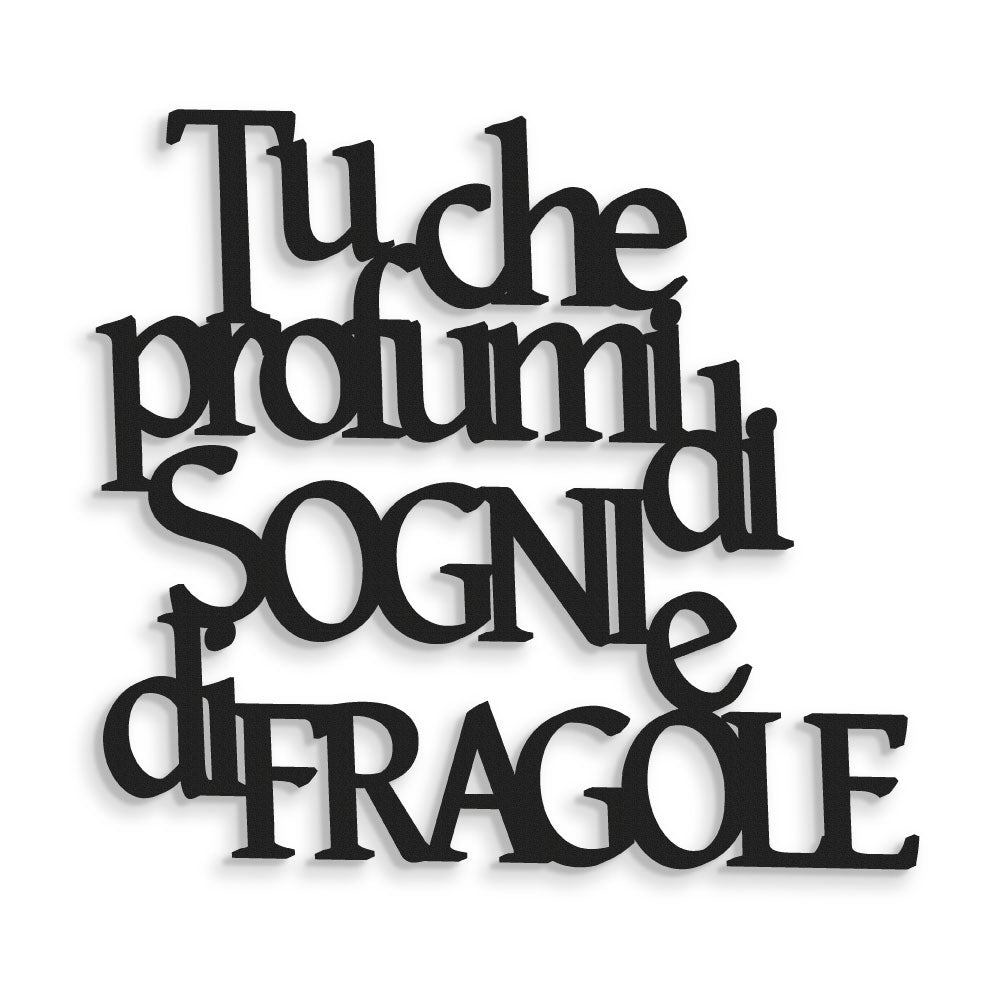 Scritta in Legno Sogni e Fragole
