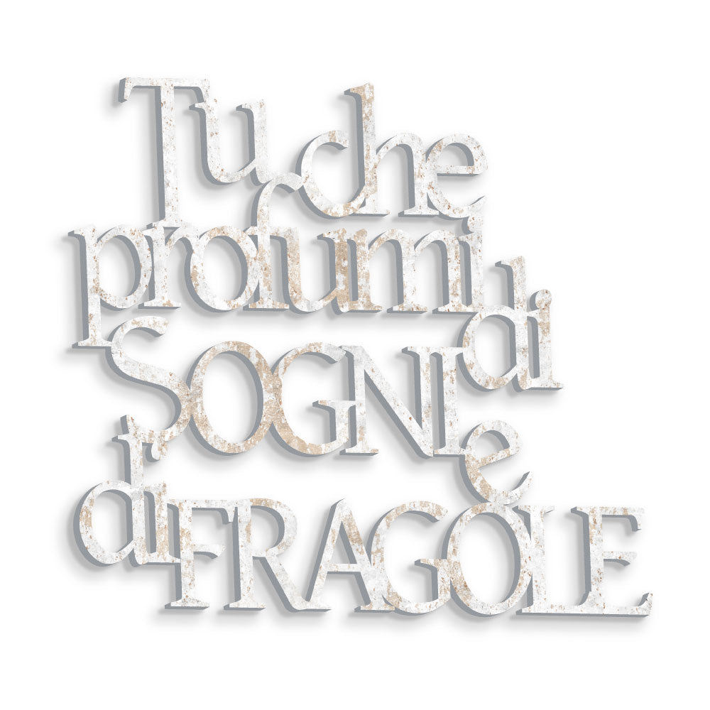 Scritta in Legno Sogni e Fragole