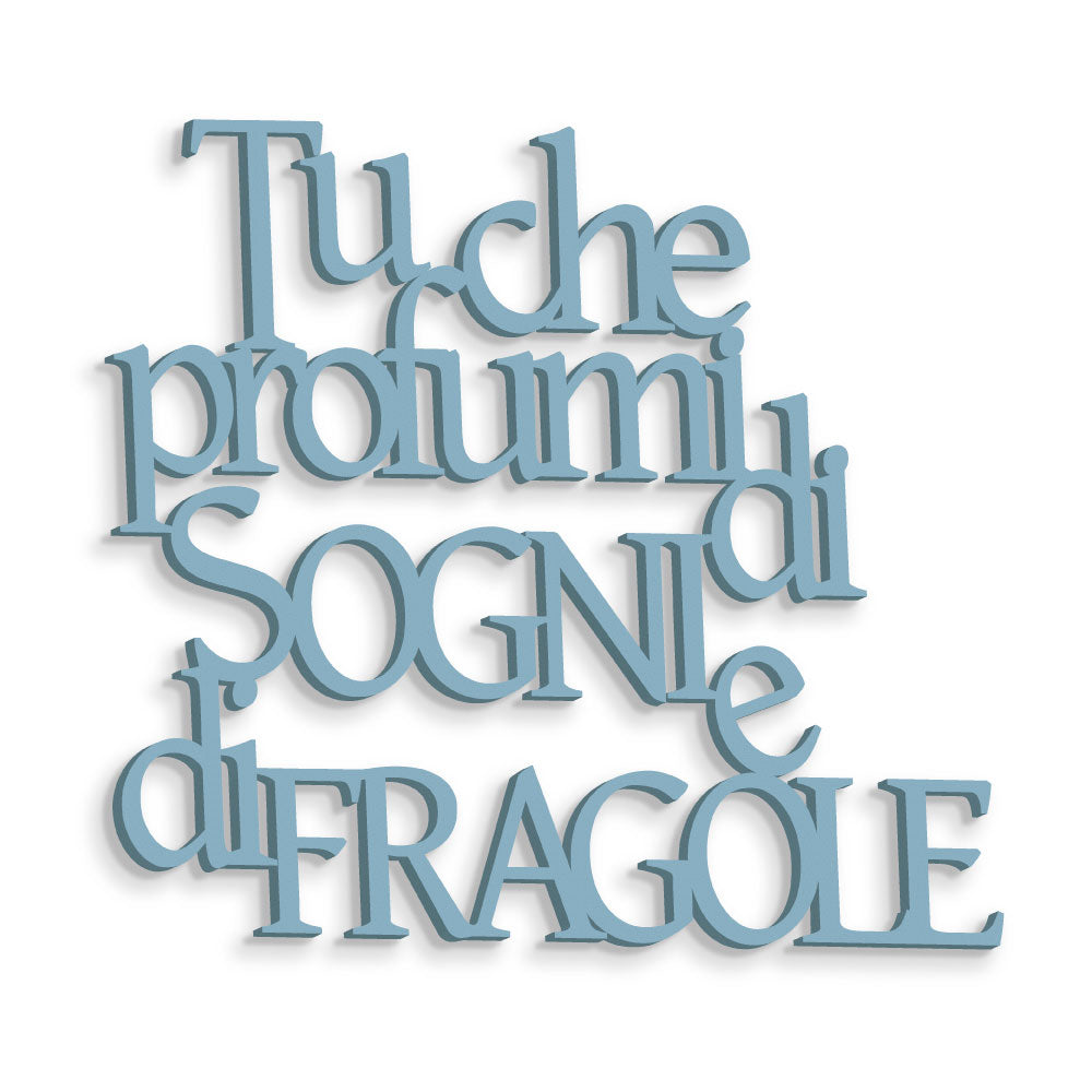 Scritta in Legno Sogni e Fragole