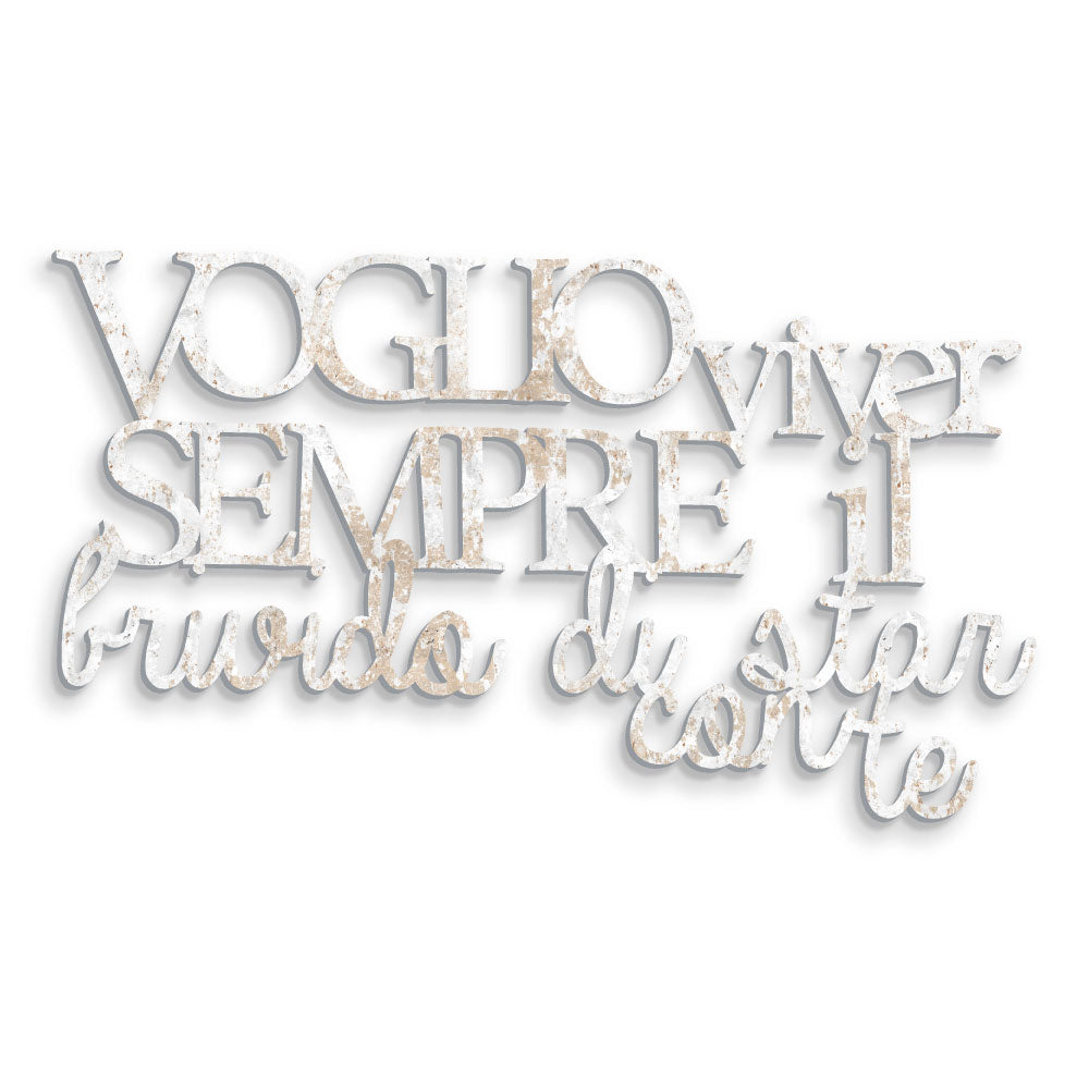 Scritta in Legno Voglio viver sempre il brivido