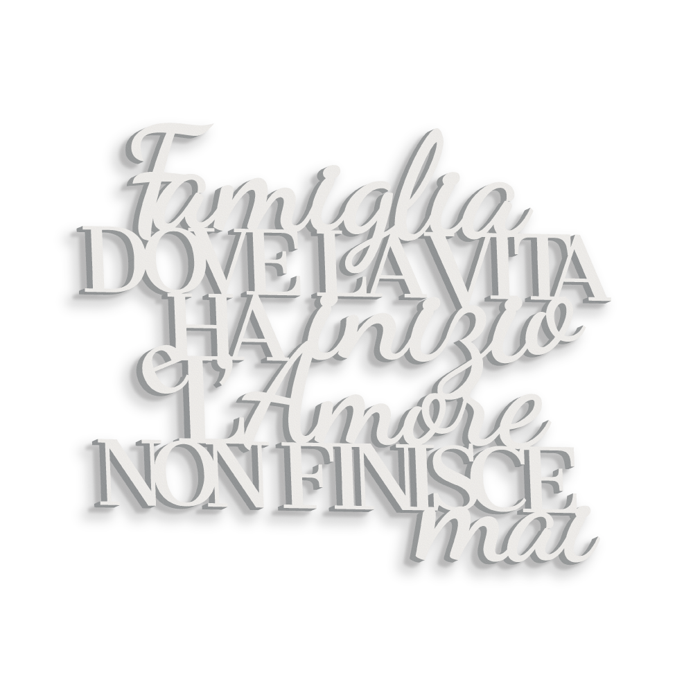 Scritta in Legno Famiglia dove la vita ha inizio