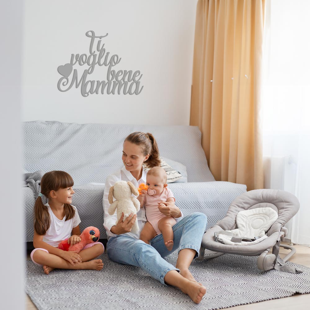 Scritta in Legno Ti Voglio bene Mamma