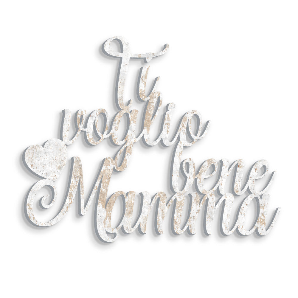 Scritta in Legno Ti Voglio bene Mamma