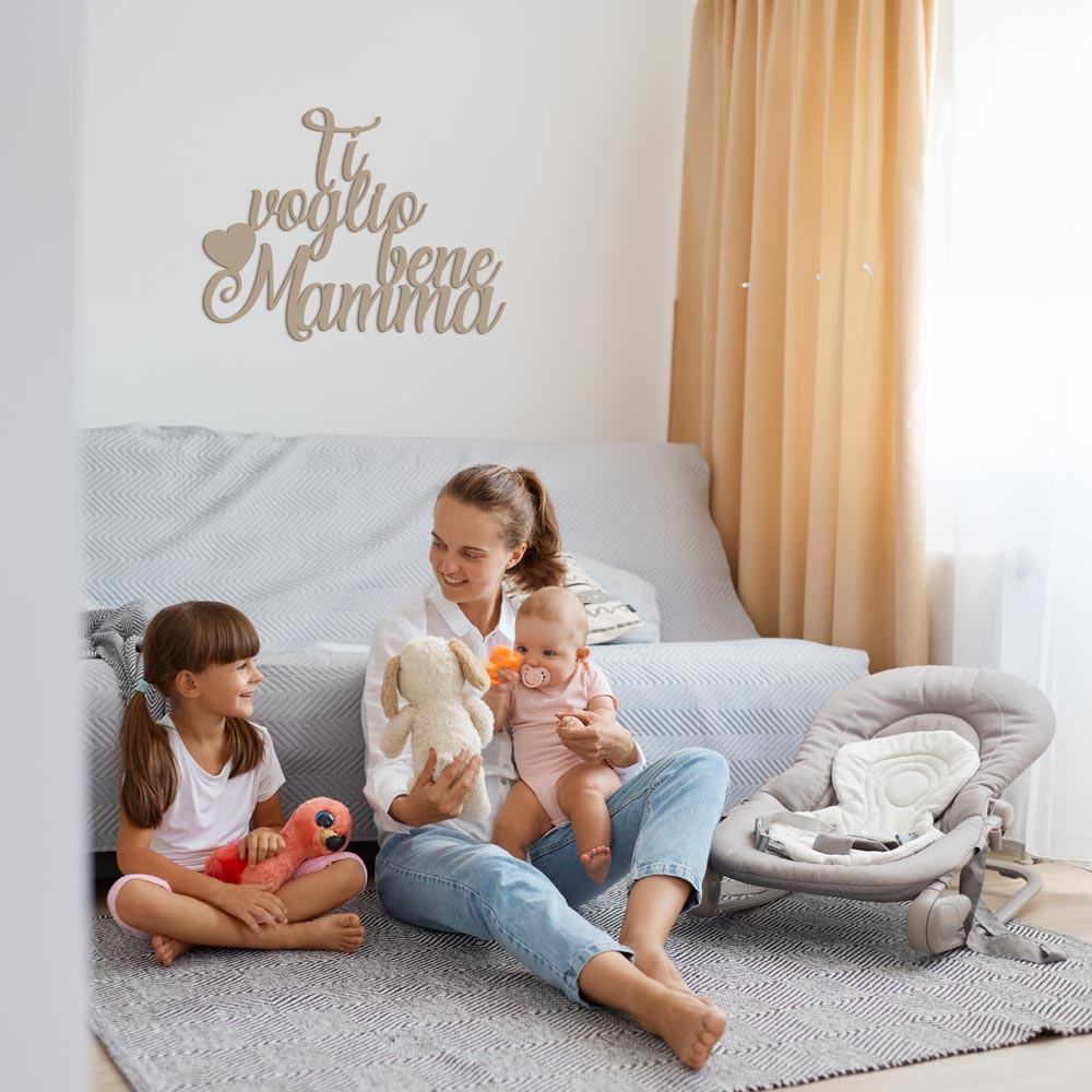 Scritta in Legno Ti Voglio bene Mamma