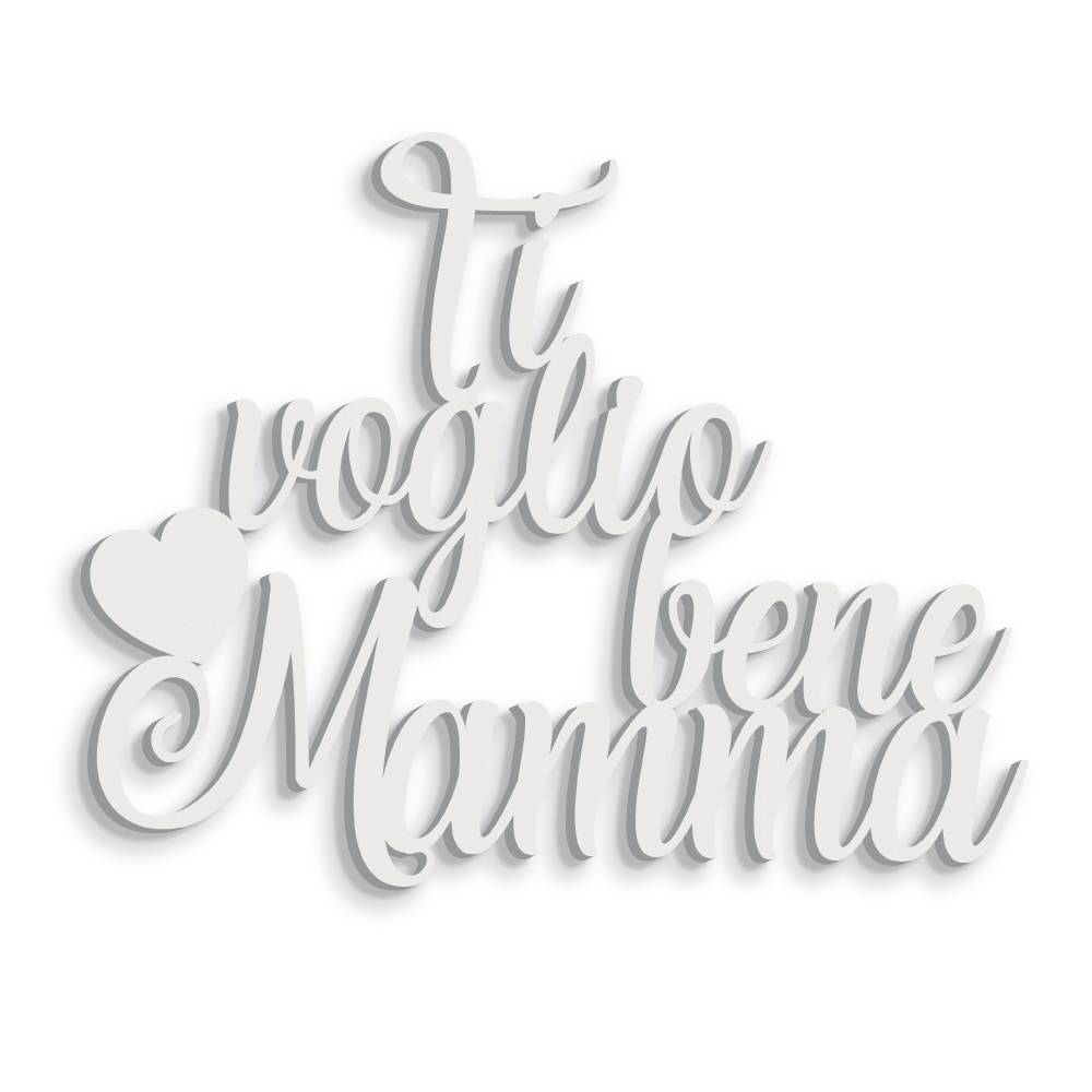 Scritta in Legno Ti Voglio bene Mamma