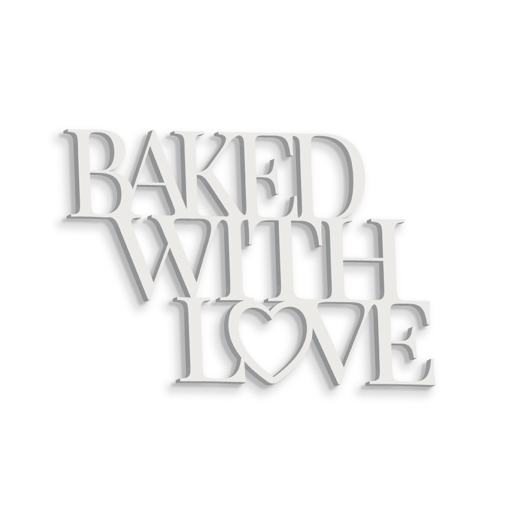 Scritta in legno Baked With Love