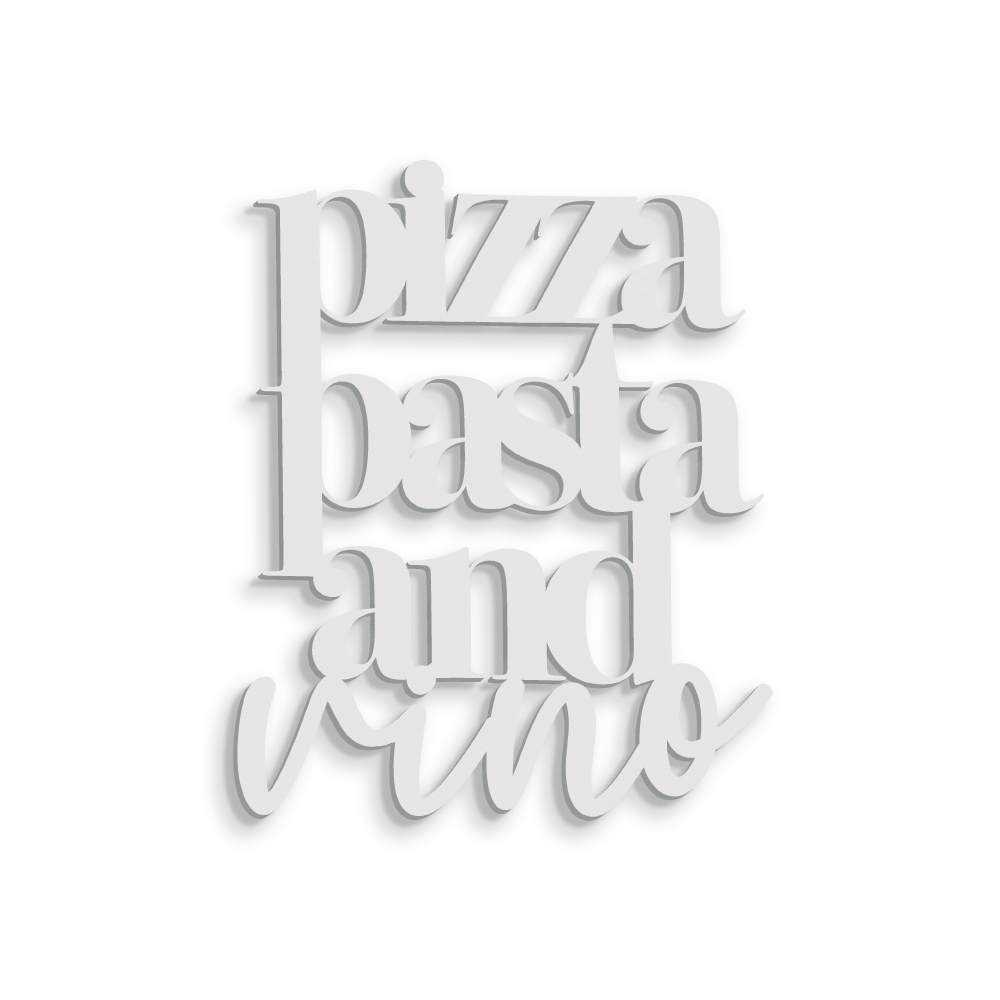 Scritta in legno Pizza Pasta and Vino