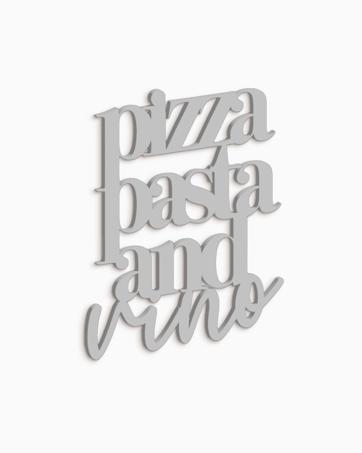 Scritta in legno Pizza Pasta and Vino