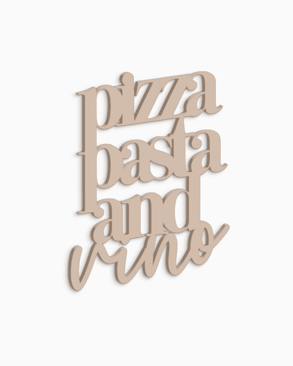 Scritta in legno Pizza Pasta and Vino