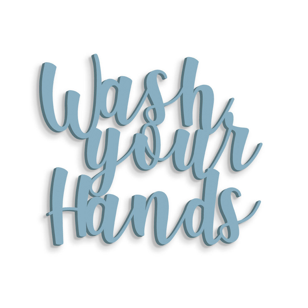 Scritta in Legno Wash your Hands