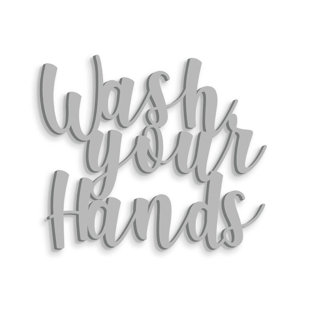 Scritta in Legno Wash your Hands