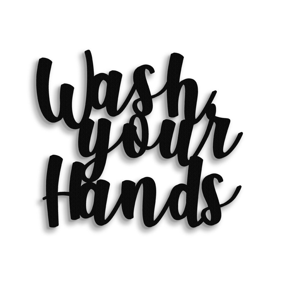 Scritta in Legno Wash your Hands