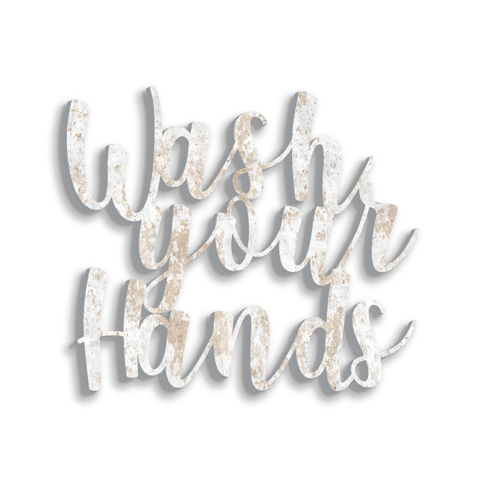 Scritta in Legno Wash your Hands