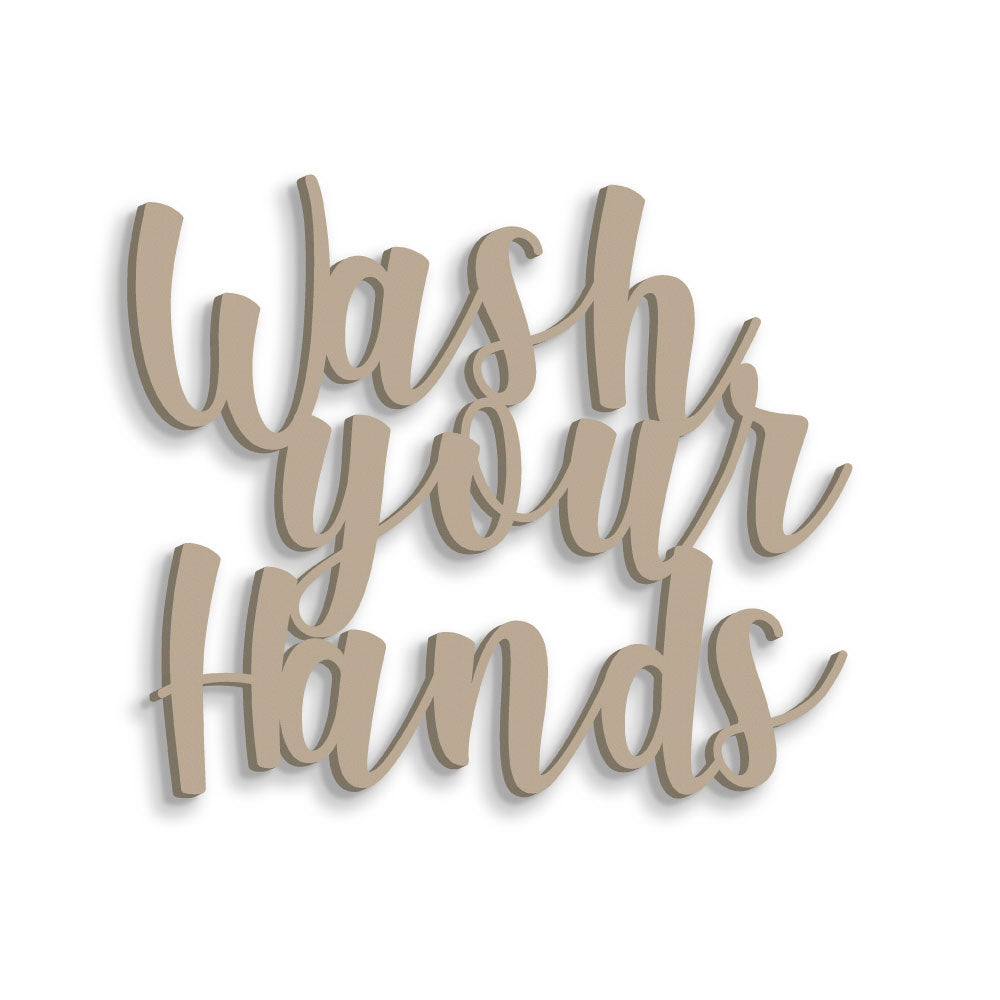 Scritta in Legno Wash your Hands