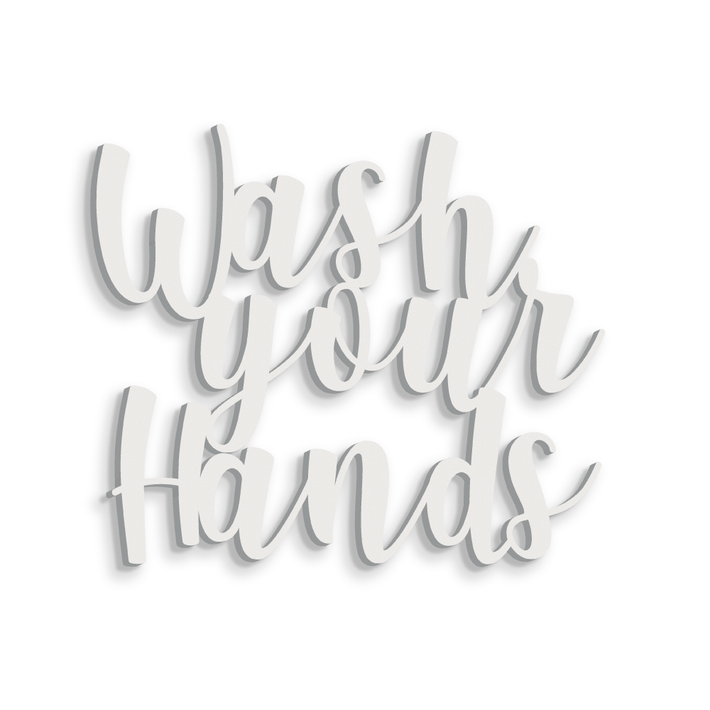 Scritta in Legno Wash your Hands