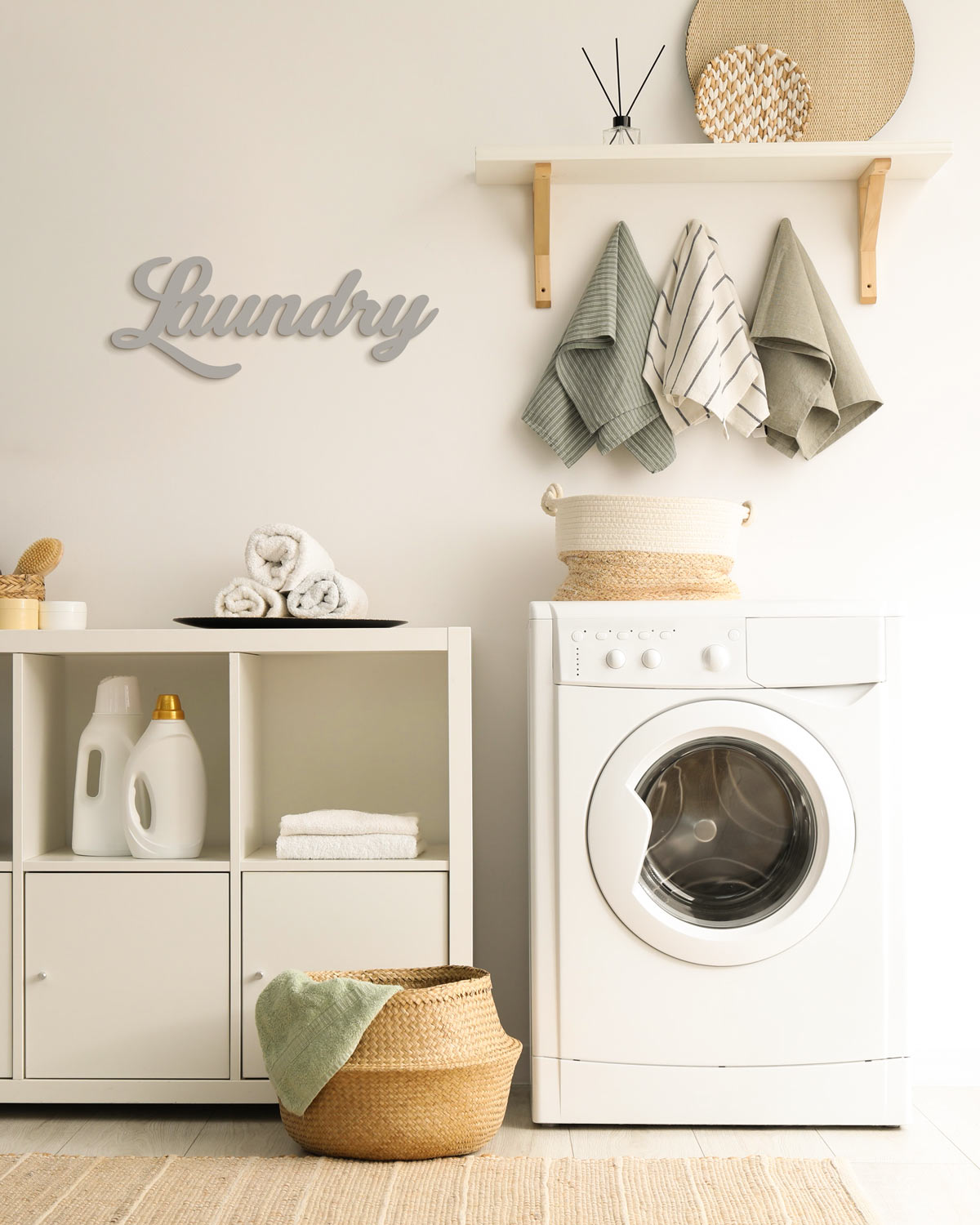 Scritta in Legno Laundry
