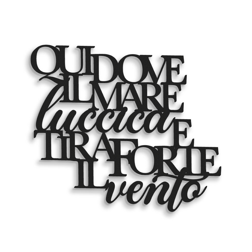 Scritta in Legno Dove il mare luccica